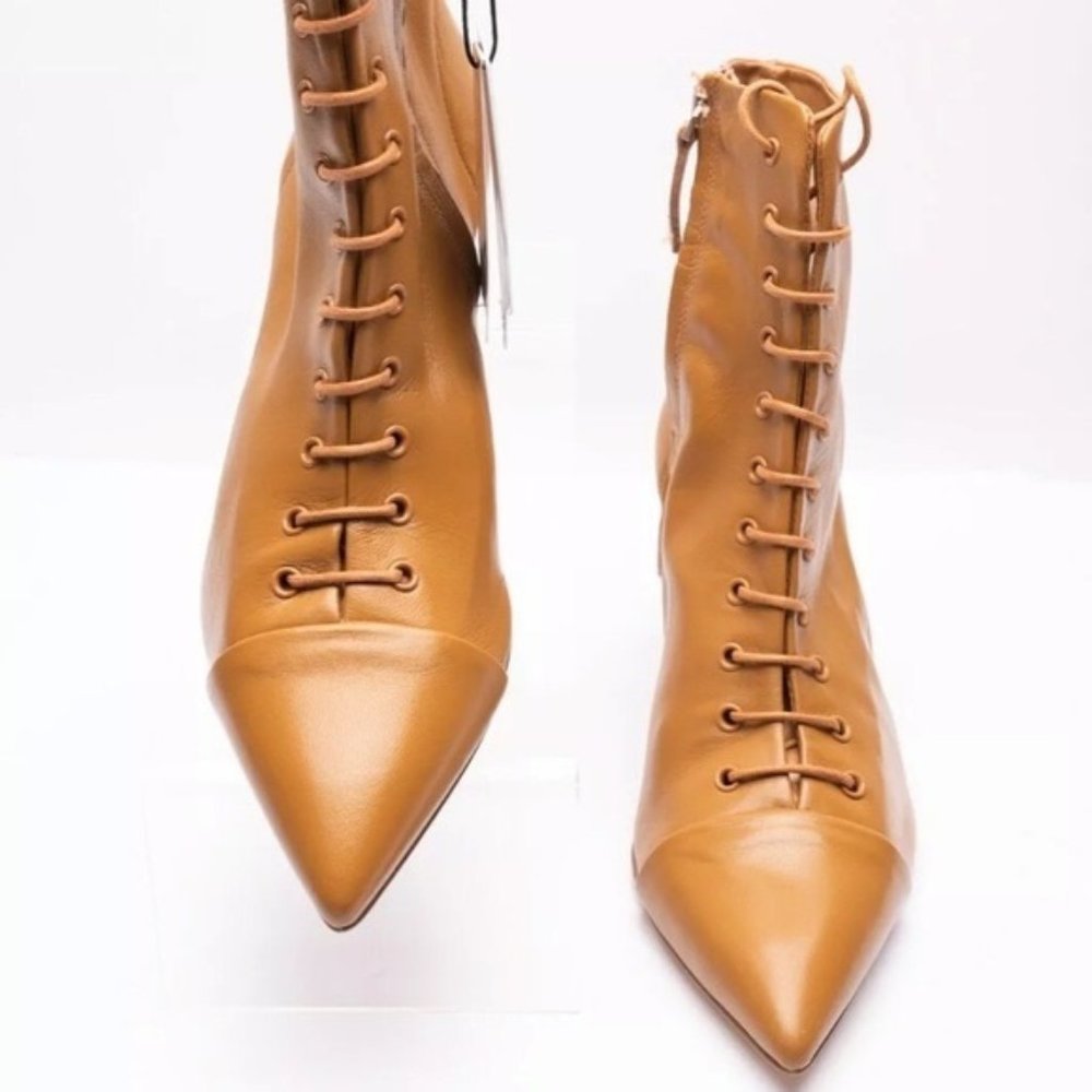 Zara Leather Lace Up Ankle Boots